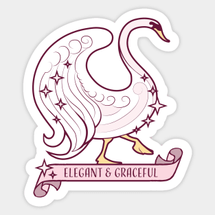 Elegant and graceful swan Sticker